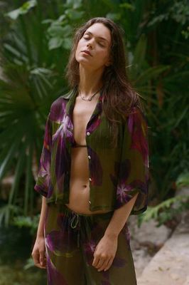 Petra Shirt - Watercolor Orchid Cupro Chiffon