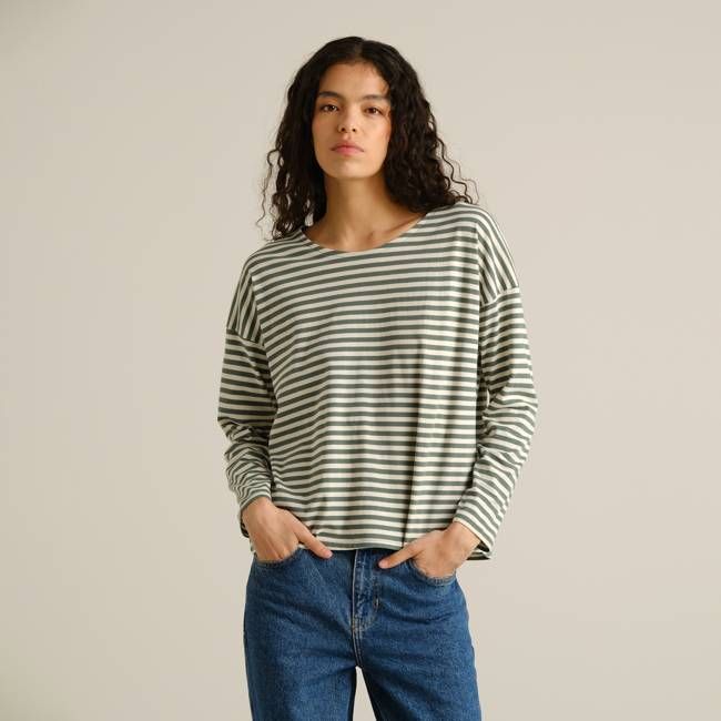 DEDICATED - Top Humledal Stripes Green/Off-White