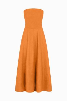 Das Chiara Maxi-Bandeau-Kleid aus Mangosorbet