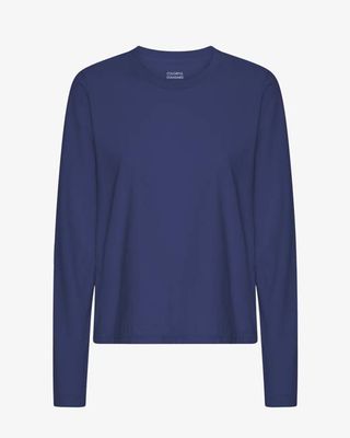 Women Organic LS T-Shirt - Marine Blue