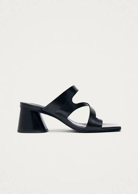 Orielle Rift Black Leather Sandals