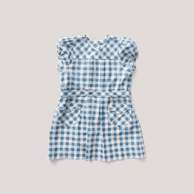 Ismay Dress, Gingham Print, Azul