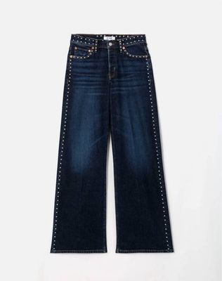 Comfort Stretch Studded Mid Rise Wide Leg - Barely Worn Stud