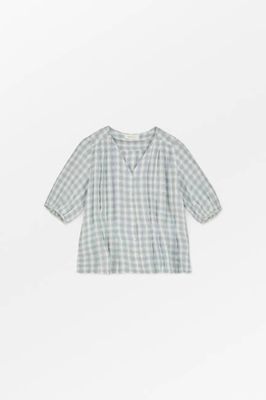 Bluse Elvira - Lila/Blau kariert