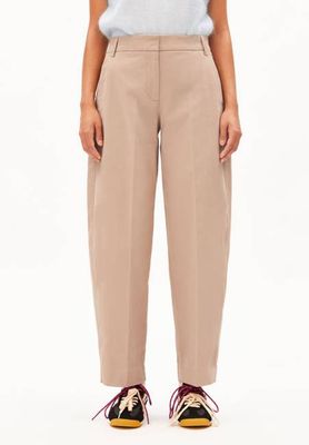 BARREL LEG TWILL PANT | true camel