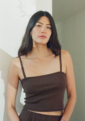 Pointelle Ari Cami Walnut