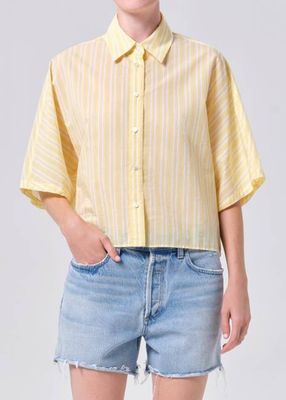 Merrin Shirt in Wirrel Stripe/Lemon Drop
