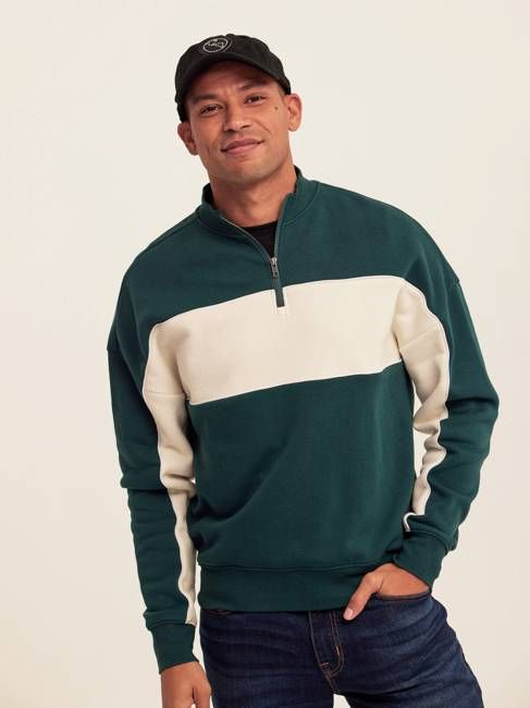 Angus CVC Fleece Colorblock Half Zip