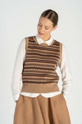 Elaine – Merino Wool Vest with Crew Neckline