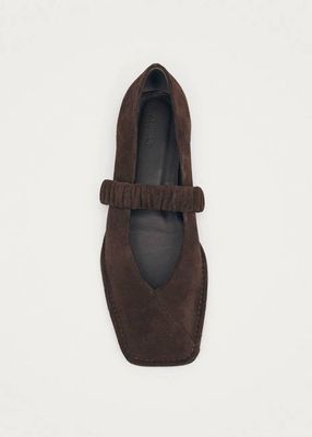 Lautan Suede Brown Leather Ballet Flats