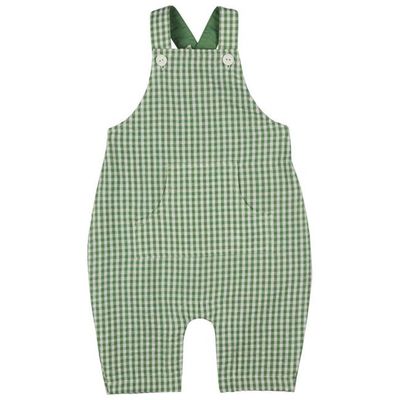 Baby-Latzhose (Seersucker Check) - Grün