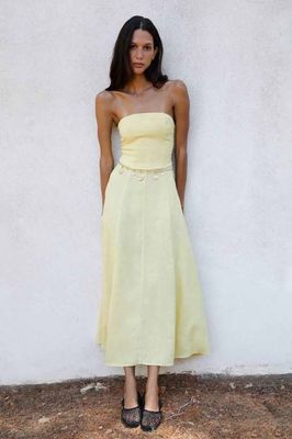 Das Chiara Maxi Bandeau Kleid in Gelb
