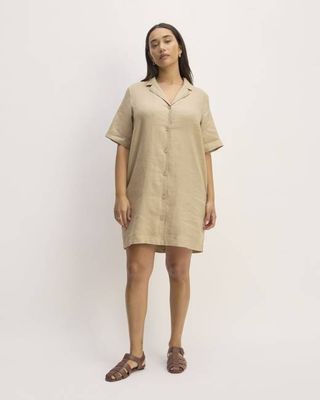 The Shirtdress in Linen | Trench Coat Khaki