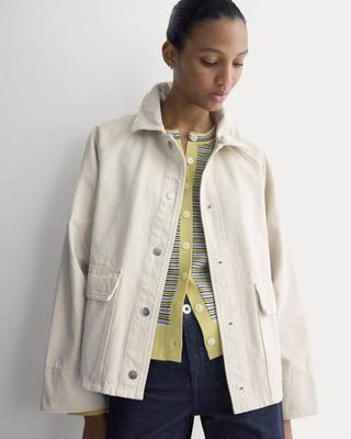 Cropped Denim Jacket | Garment-Dyed Sand