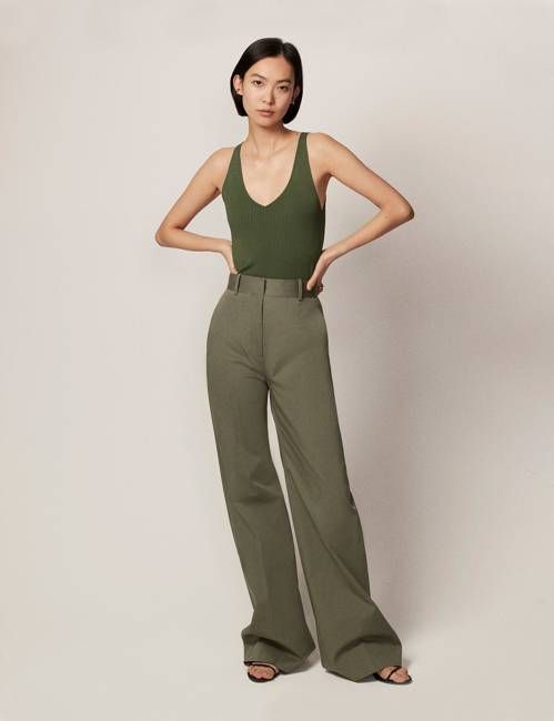 Wide Leg Pant | Olive Green
