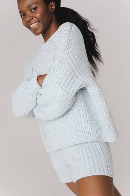Delčia: Dew Cotton Sweater & Shorts Set