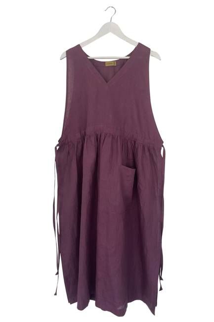 NEW! Linen Pinafore Dusty Plum