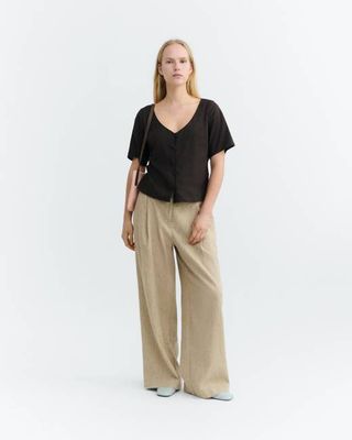 Braune Hanfbluse Leia