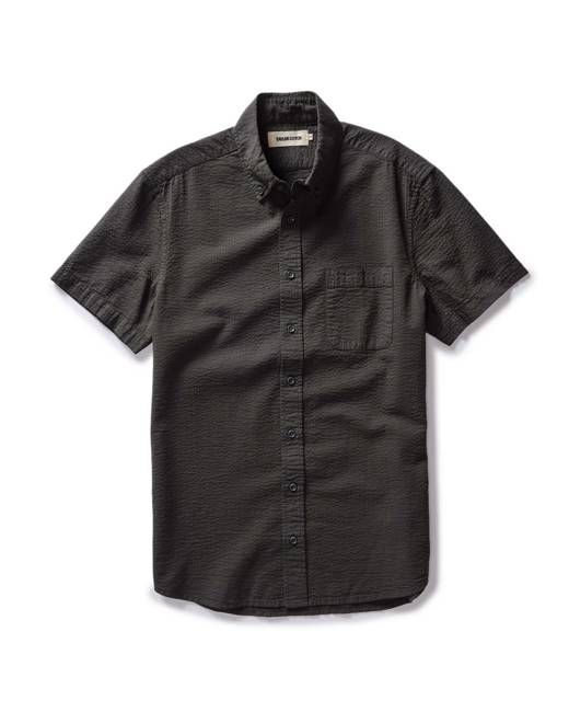 The Short Sleeve Jack in Faded Black Seersucker