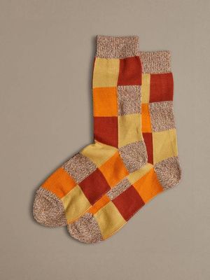 Organic Cotton Socks | Patchwork Red