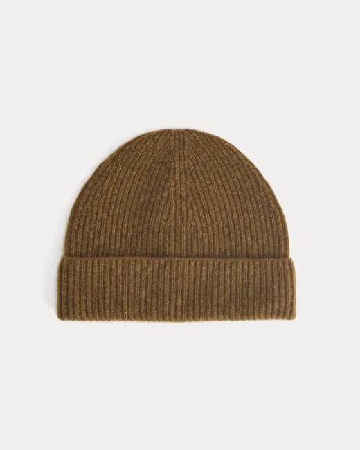 The Cashmere Ribbed Beanie | Heathered Toffee