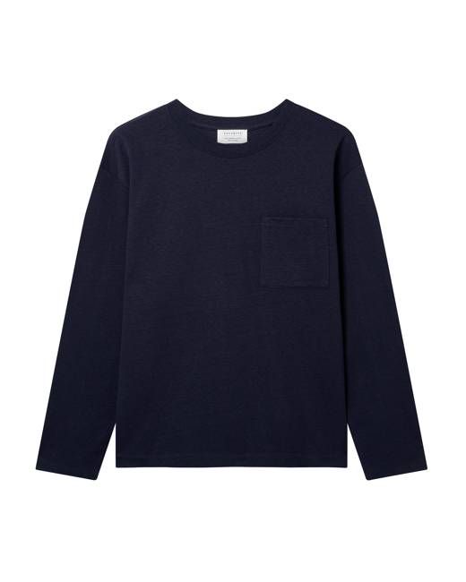 The Structured Slub / The Long Sleeve - Navy