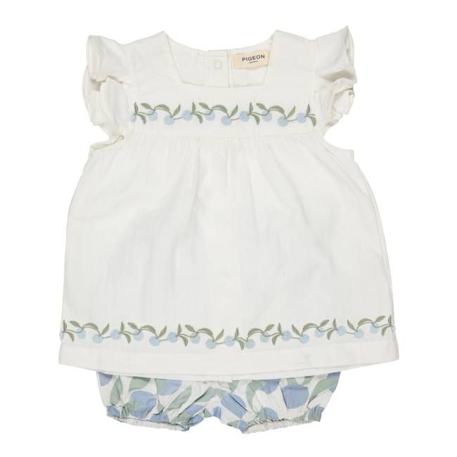 Tunic Set (Embroidered) - White