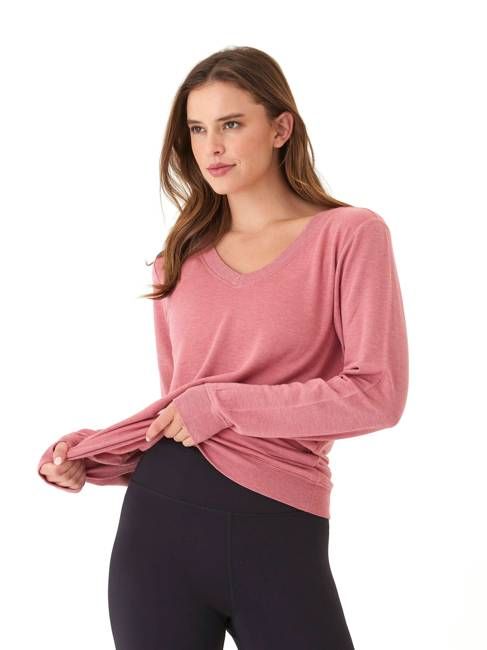 Edwina Feather Fleece V-Neck Sweatshirt