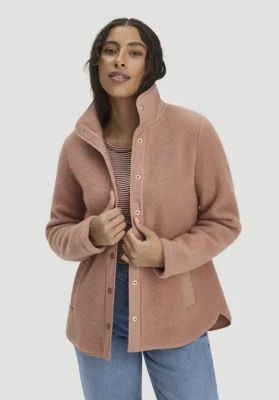 Regular wool fleece jacket made from pure organic merino wool