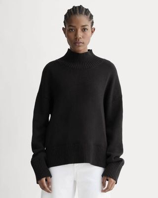 The Boxy Turtleneck in Everyday Cotton | Black