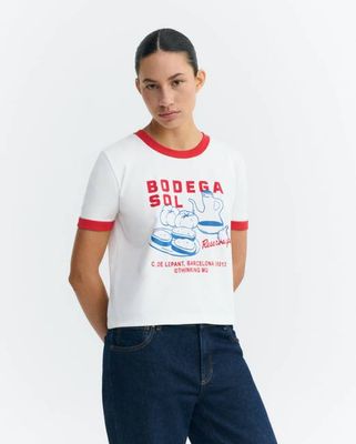 T-Shirt rot kontrastierend kellerrote Sonne Zowie R