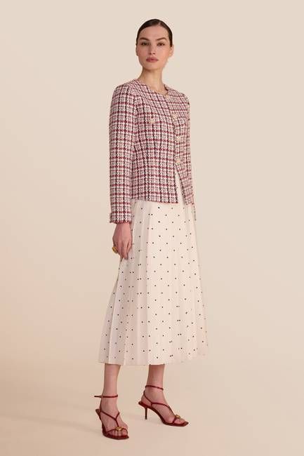 Fern Polka Dot Pleated Skirt