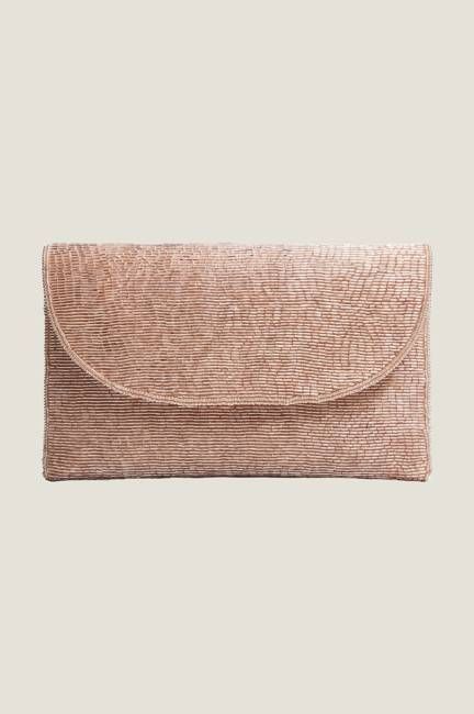 Beaded Clutch Bag | Pink