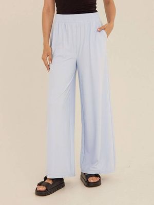 Phaedra Stretch Seersucker Wide Leg Pant