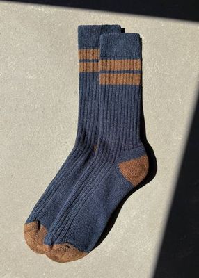 Jenni Organic Cotton Socks in Navy Marl and Brown