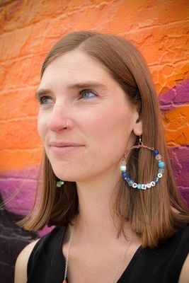 "Peace" - Vintage Bead Hoop Earrings - by Constance Wilde