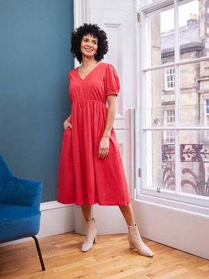 Marilyn Seersucker Dress - Red