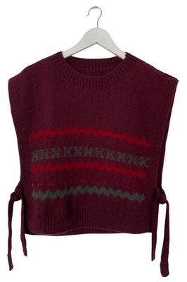 Knitted Wool Vest Dark Plum