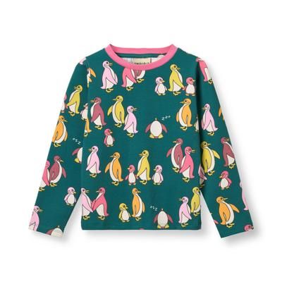 Gala long-sleeved blouse with penguins