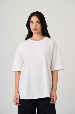Benny - Übergroßes Baumwoll-T-Shirt in Ecru