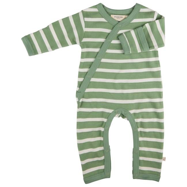Kimono Romper (Breton Stripe) - Green