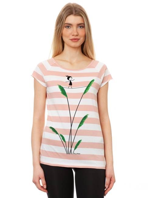 Seiltanz Cap Sleeve block striped light pink
