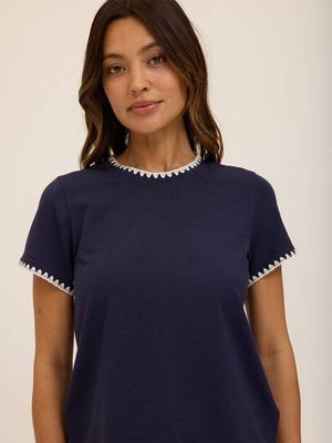 Ginny Novelty Stitch Eco Jersey Tee