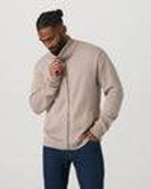 Denver Full Zip Sweater | Men's Willow Grey Zip Sweater | Vuori