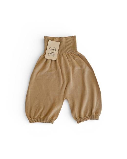 Silk Cotton Seamless Pants in Beige