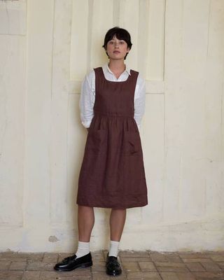 No.32 The Pinafore Dress in Marron