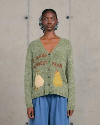 Twinsun Knit Cardigan - Green Pears
