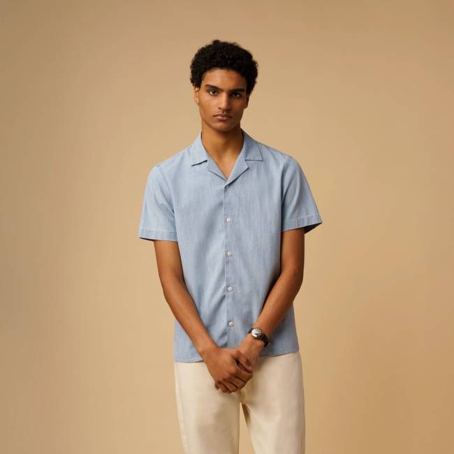 CAMP-COLLAR CHAMBRAY