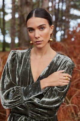 Maisie Moss Velvet Jumpsuit