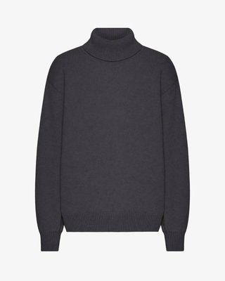 Merino Wool Turtleneck - Lava Grey